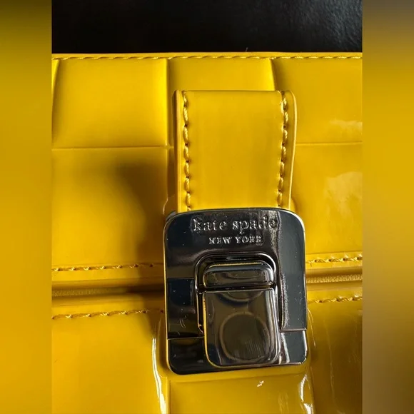 NWT Kate ♠️ Spade special edition SPACE INVADERS Yellow Pixelated Handbag - Picture 13 of 16